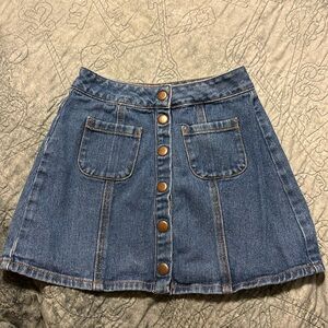Bullhead Denim Button Skirt